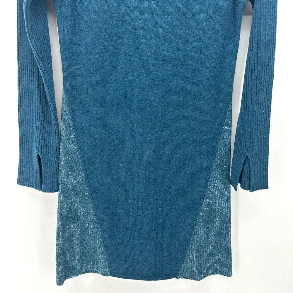 Smartwool Womens Merino Wool Blend Ribbed Raglan Sweater Dress Blue Cozy Size S - Picture 4 of 12
